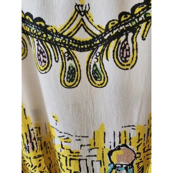 Collette Dinnigan for Anthropologie 100% Silk Dress Kaftan Printemps Size 10 - Picture 10 of 11